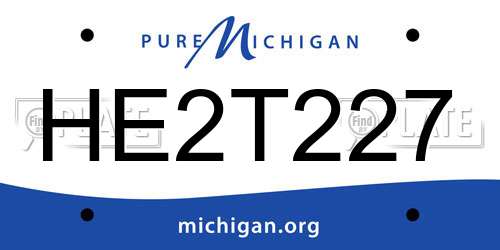 HE2T227 Michigan License Plate