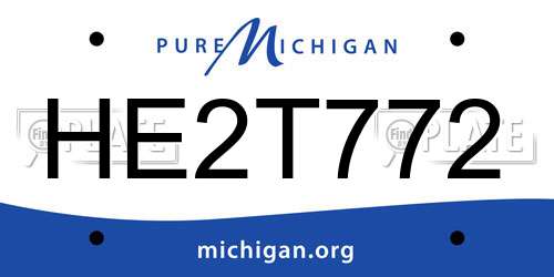 HE2T772 Michigan License Plate