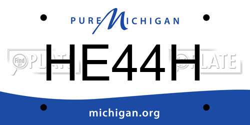HE44H Michigan License Plate