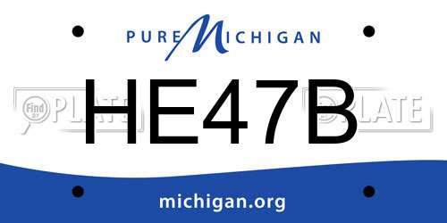 HE47B Michigan License Plate