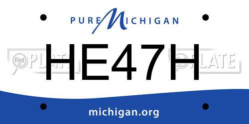 HE47H Michigan License Plate
