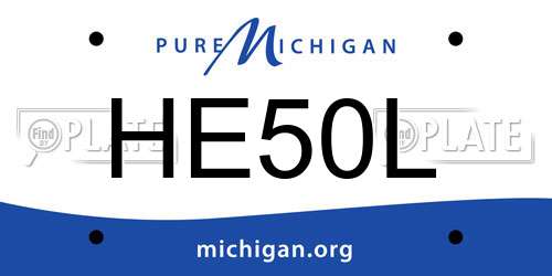 HE50L Michigan License Plate