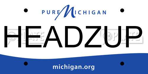 HEADZUP Michigan License Plate