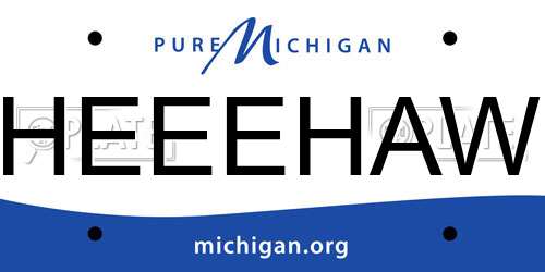 HEEEHAW Michigan License Plate