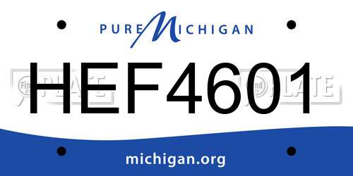 HEF4601 Michigan License Plate