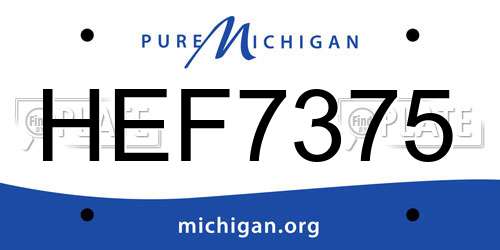 HEF7375 Michigan License Plate