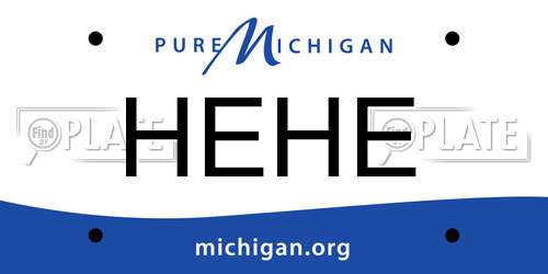 HEHE Michigan License Plate