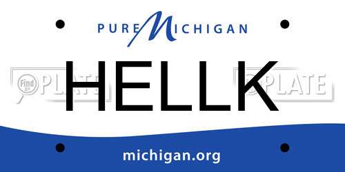 HELLK Michigan License Plate