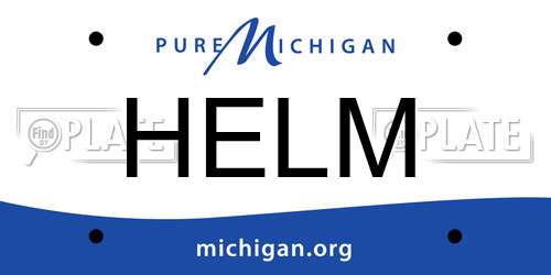 HELM Michigan License Plate