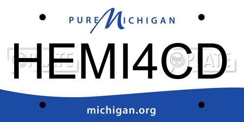 HEMI4CD Michigan License Plate