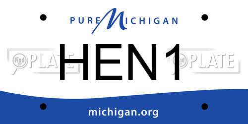 HEN1 Michigan License Plate