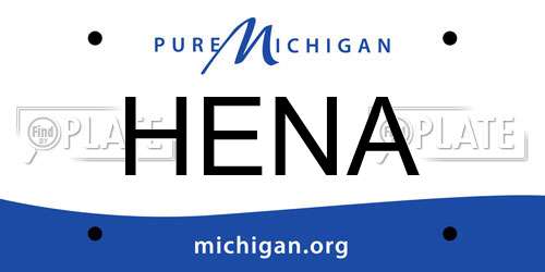 HENA Michigan License Plate