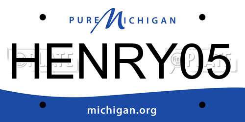 HENRY05 Michigan License Plate