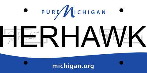 HERHAWK Michigan License Plate