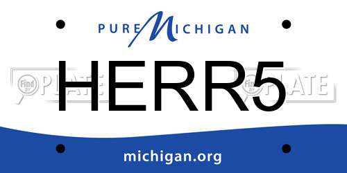 HERR5 Michigan License Plate
