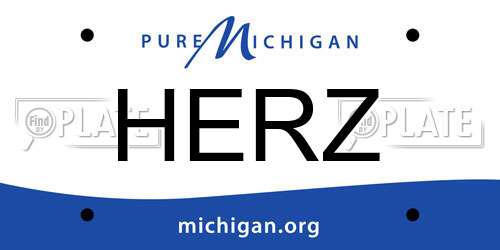 HERZ Michigan License Plate