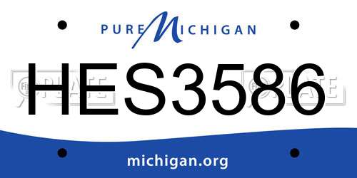 HES3586 Michigan License Plate