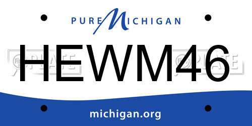 HEWM46 Michigan License Plate