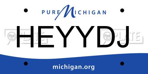 HEYYDJ Michigan License Plate