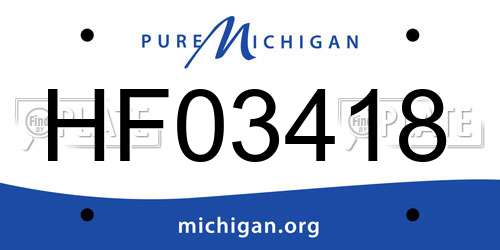 HF03418 Michigan License Plate