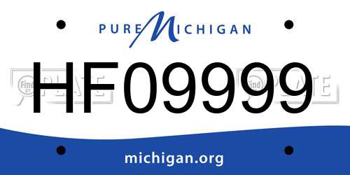 HF09999 Michigan License Plate