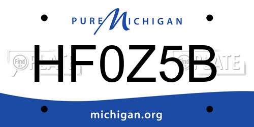 HF0Z5B Michigan License Plate