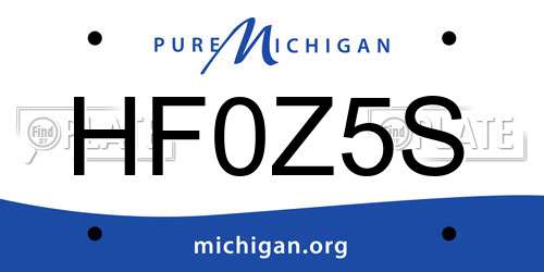 HF0Z5S Michigan License Plate