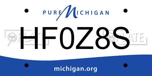 HF0Z8S Michigan License Plate