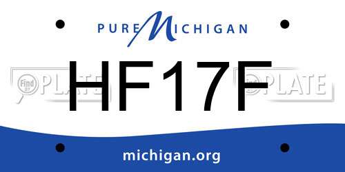 HF17F Michigan License Plate