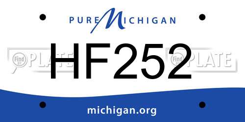 HF252 Michigan License Plate