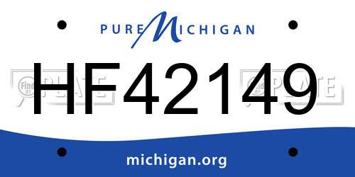 HF42149 Michigan License Plate