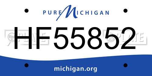 HF55852 Michigan License Plate