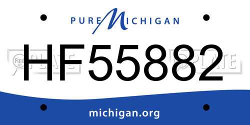HF55882 Michigan License Plate