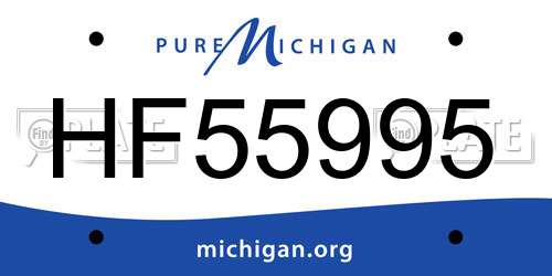HF55995 Michigan License Plate