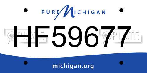 HF59677 Michigan License Plate