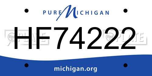 HF74222 Michigan License Plate