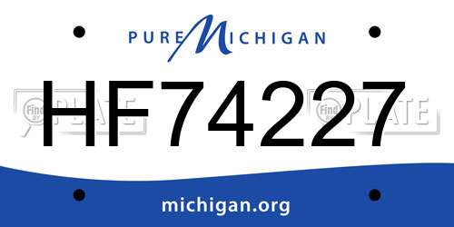 HF74227 Michigan License Plate