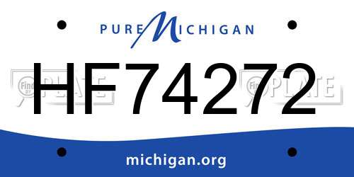 HF74272 Michigan License Plate