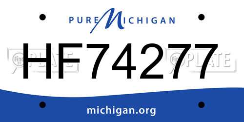 HF74277 Michigan License Plate