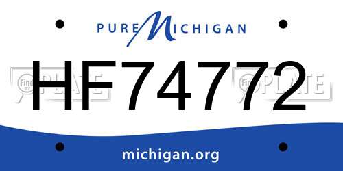 HF74772 Michigan License Plate