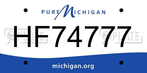 HF74777 Michigan License Plate