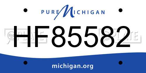 HF85582 Michigan License Plate