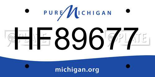 HF89677 Michigan License Plate