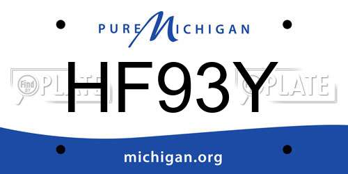 HF93Y Michigan License Plate