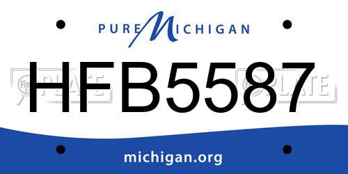 HFB5587 Michigan License Plate