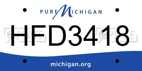 HFD3418 Michigan License Plate