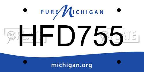 HFD755 Michigan License Plate