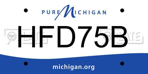 HFD75B Michigan License Plate