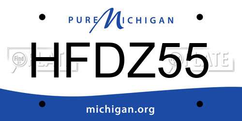 HFDZ55 Michigan License Plate