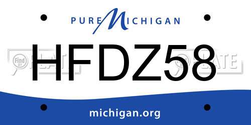 HFDZ58 Michigan License Plate